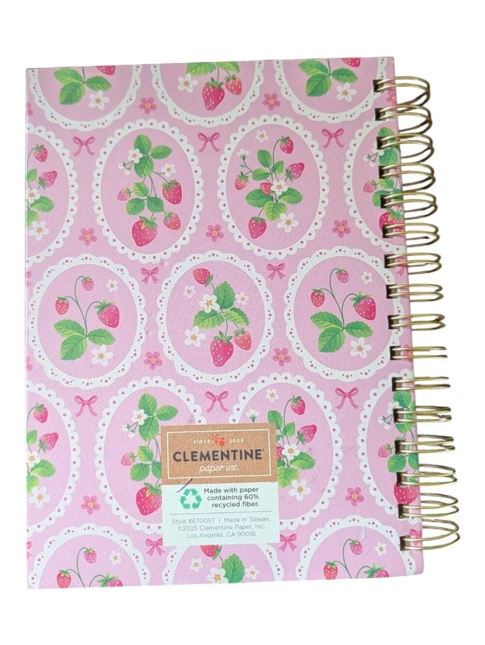 Clementine Paper Inc Strawberry Notebook Journal Size New